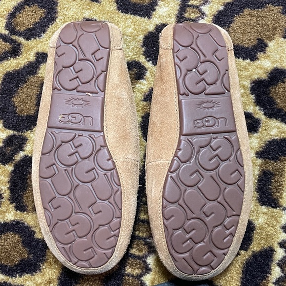 UGG Ansley Chestnut Shearling Lined Moccasins Slippers Women’s Size 7 - Picture 5 of 7